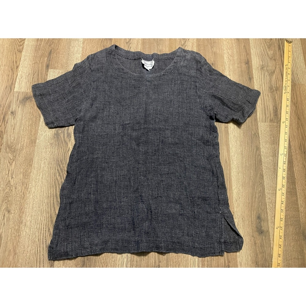 Mevisto Shirt, Women's Size Medium, Gray, Textured, Short Sleeve